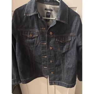 Gap Men's Dark Wash Stretch Denim Trucker Jacket Size Medium